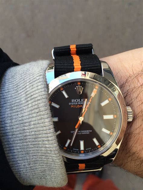 rolex milgauss black and orange|Rolex Milgauss dark knight price.